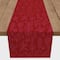 90" Autumn Pattern Leaves On Red Poly Twill Table Runner